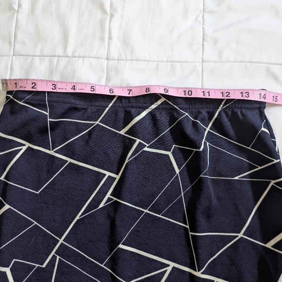 Shein Geometric Navy Bodycon Skirt - Picture 2 of 4